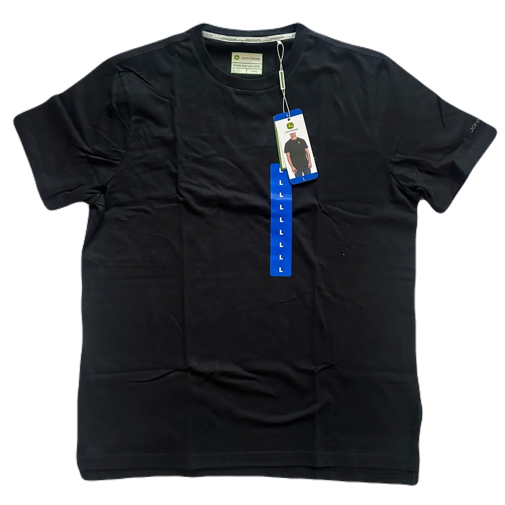 John Deere Black Short Sleeve Tee Classic Crew Neck